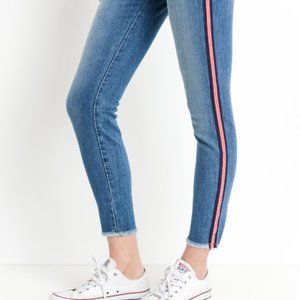 Just Black Denim Skinny Stripe w/ Frayed Hem